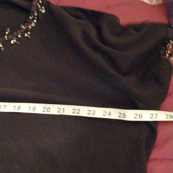 Women Basic Edition Black Embellished Brown Top Size 3XL - Picture 12 of 15